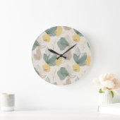 Soft Spring Botanical Wall Clock Große Wanduhr (Zuhause)