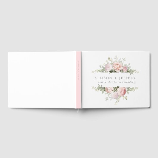 Soft Spring Floral Wedbook Gästebuch (Voll)