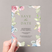 Soft Spring Floral Wedding Save the Date Acryleinladungen (Insitu (Handheld))