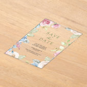 Soft Spring Floral Wedding Save the Date Acryleinladungen (Ablage )