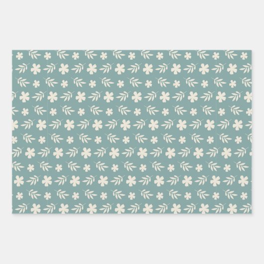 Soft Spring Hues Floral Bunny Set 3 Geschenkpapier Set (Vorderseite)