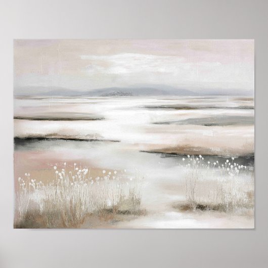 Soft Spring Marsh #2 – Minimalist Pastel Landscape Poster (Vorne)