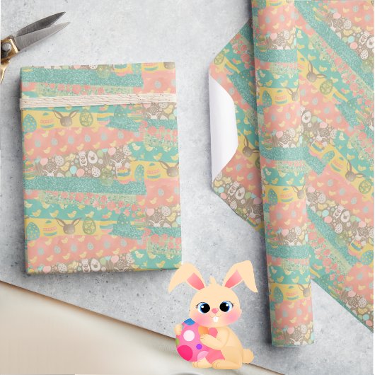 Soft Spring Osterfarben Niedlich Gelbe Chicks Geschenkpapier