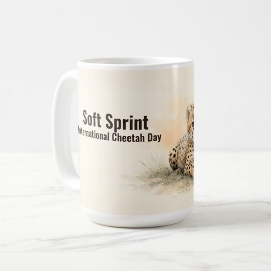 Soft Sprint Internationaler Gepard-Tag Kaffeetasse (Vorderseite Links)
