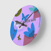 Soft & Steady Floral Butterfly Wall Clock Runde Wanduhr (Winkel)