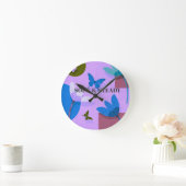 Soft & Steady Floral Butterfly Wall Clock Runde Wanduhr (Zuhause)