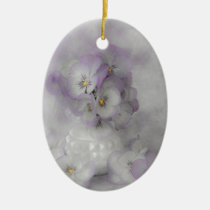 Soft Stiefmütterchen Keramik Ornament
