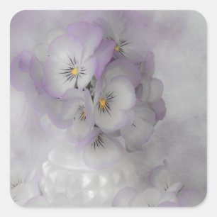 Soft-Stiefmütterchen Quadratischer Aufkleber
