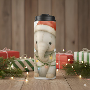 Soft Stitches Elefant Weihnachts-Thermal-Tumbler Thermosbecher