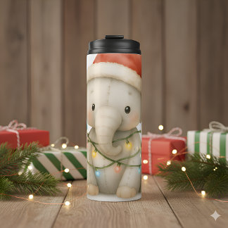 Soft Stitches Elefant Weihnachts-Thermal-Tumbler Thermosbecher