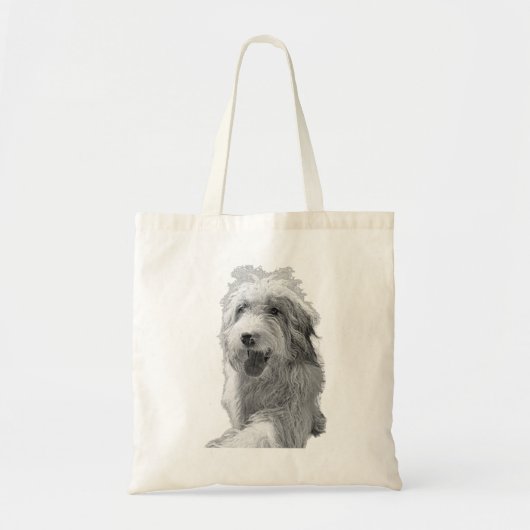 Soft Strength – Monochrome Dog Portrait Tragetasche (Vorne)