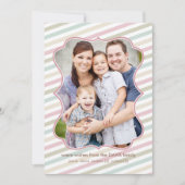 Soft Stripes Holiday Foto Card Feiertagskarte (Vorderseite)