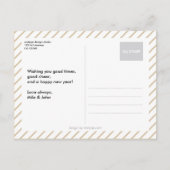 Soft Stripes Holiday Foto Postkarte (Rückseite)