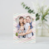 Soft Stripes Holiday Foto Postkarte (Stehend Vorderseite)
