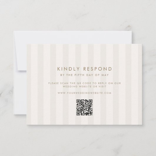 Soft Stripes Wedding RSVP Karte (Vorderseite)