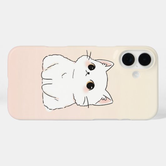 Soft & Stylish Cat Lover's iPhone 16 Case (Rückseite (Horizontal))