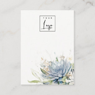 Soft Succulent Floral Logo Blank Juwelier Display Visitenkarte