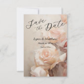 Soft Summer Rose, Elegante Hochzeit Save The Date (Vorderseite)