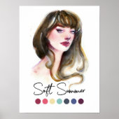 Soft Summer Typ Saisonale Farbanalyse Kunst Poster (Vorne)