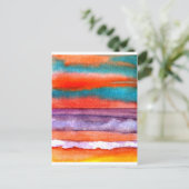 Soft Sun Play Beach Sunset Ocean Wave Art Postkarte (Stehend Vorderseite)