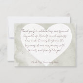 Soft Sunflowers Boho Heart Wedding Danke Karte (Rückseite)