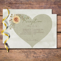 Soft Sunflowers Boho Herz Hochzeit Empfang