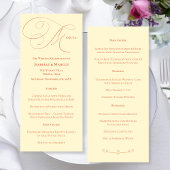 Soft Sunset Hues Wedding Menu Menükarte