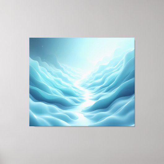 Soft Surreal Aqua Dreamscape Abstract Calming Leinwanddruck (Vorderseite)