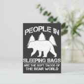 Soft Tacos of The Bear Camping Nature Camper Postkarte (Stehend Vorderseite)