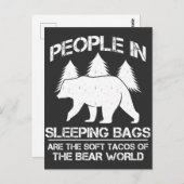 Soft Tacos of The Bear Camping Nature Camper Postkarte (Vorne/Hinten)