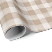 Soft Tan Beige English Country Karo Kariertes Gesc Geschenkpapier (Rolleneckpunkt)