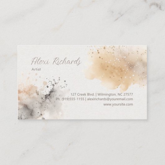 Soft Tan und Grau Visitenkarte (Rückseite)