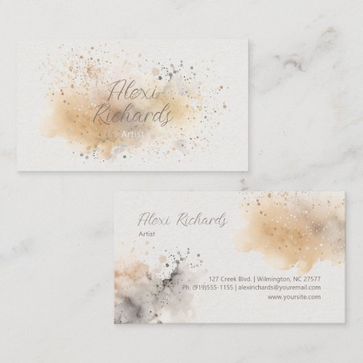 Soft Tan und Grau Visitenkarte (Vorne/Hinten)