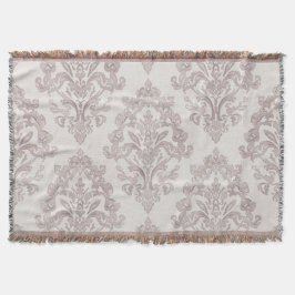 Soft Taupe Damask Watercolor Classic Floral Decke