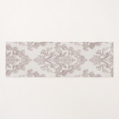 Soft Taupe Damask Watercolor Classic Floral Yogamatte (Vorderseite (Horizontal))