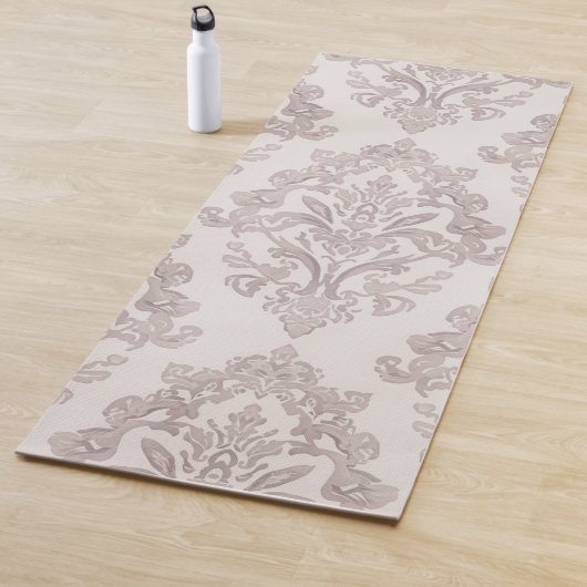Soft Taupe Damask Watercolor Classic Floral Yogamatte (Beispiel)