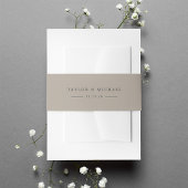 Soft Taupe Personalisiert Wedding Einladungsbanderole