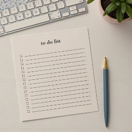 Soft Taupe To Do List Minimalist Teacher Simple Notizblock