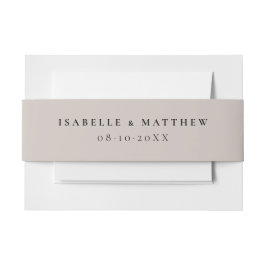 Soft Taupe Wedding Einladungsbanderole