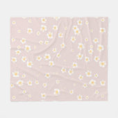 Soft Taupe White Daisies Fleecedecke (Vorderseite (Horizontal))