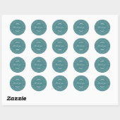 Soft Teal Homemade Thank You Label Runder Aufkleber (Blatt)