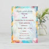 Soft Teal Watercolor Floral Frame Einladung (Stehend Vorderseite)