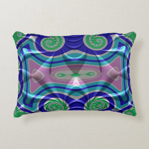 ~SOFT TENDRILS Blue Green Pink ~ Fraktal Design ~ Dekokissen
