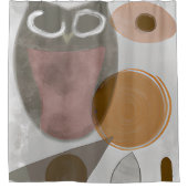 Soft Töne minimalistische Eule Duschvorhang (Vorderseite)