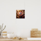 Soft Toned King Protea Bloom in Artistic Natural  Poster (Küche)