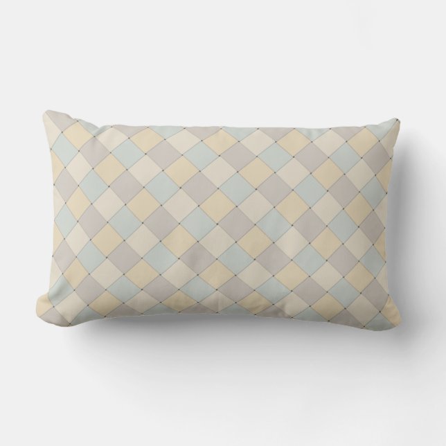 Soft Tones Woven Diagonal Tiles Lendenkissen (Vorderseite)