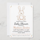 Soft Toy Bunny & Carrots Babydusche Einladung (Vorderseite)