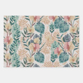 Soft Tropical Motif 3 Wrapping Paper Geschenkpapier Set (Vorderseite 3)