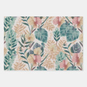 Soft Tropical Motif 3 Wrapping Paper Geschenkpapier Set (Vorderseite 2)