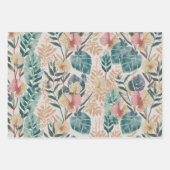 Soft Tropical Motif 3 Wrapping Paper Geschenkpapier Set (Vorderseite)
